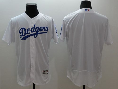 Dodgers Blank White Flexbase Authentic Collection Stitched MLB Jersey - Click Image to Close